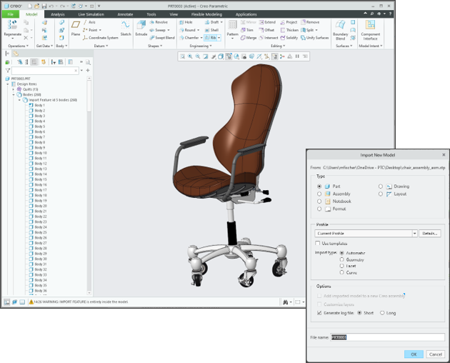 Importing a STEP part