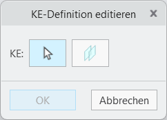 Dialogfenster "KE-Definition editieren" mit der Option zur Auswahl eines anderen KE