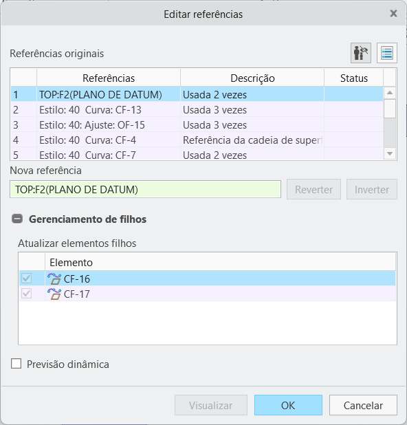 Caixa de diálogo Editar referências no estilo