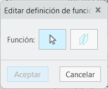 Cuadro de diálogo Editar definición de función (Edit Feature Definition) en el que se muestra la opción para seleccionar una función diferente.