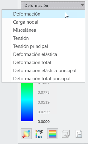 La leyenda de resultados permite seleccionar el subtipo de un resultado