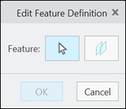 Edit Feature Definition dialog box showing option to select a different feature.