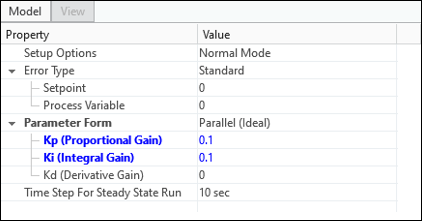 Parallel parameter form