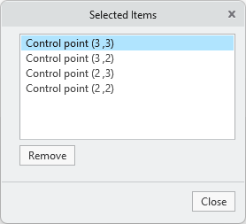 Selected Items dialog box