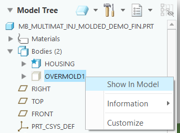 Drawing Model Tree Supports Body Node and Hide/Show in Model Options3