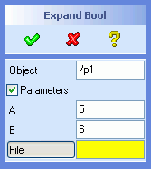 Dialog Generator example: Expand Shrink Bool