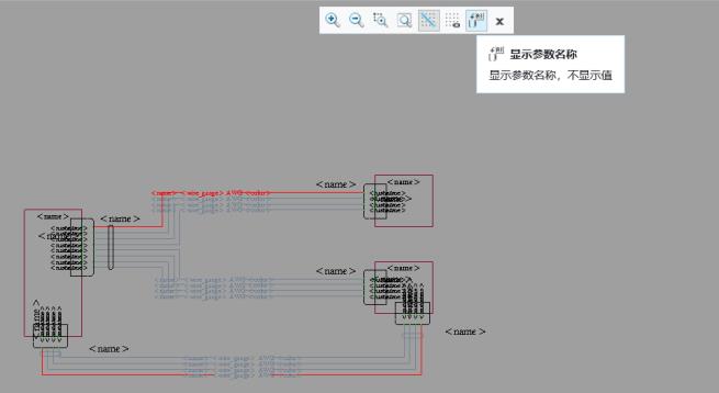 带有参数名称的线束、图形工具栏和工具提示