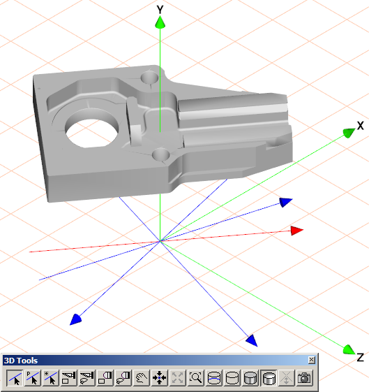 Free axes created with the 3D Select axis (through the origin) tool