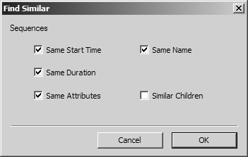 Find Similar dialog box for sequences