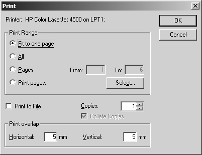 Print dialog box