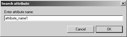 Search attribute dialog box