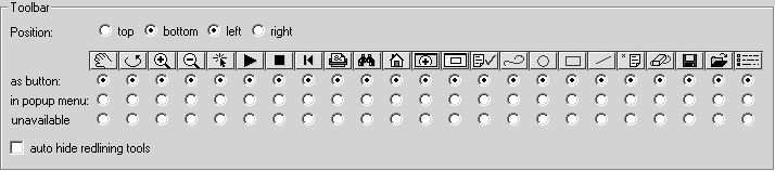 Toolbar preferences