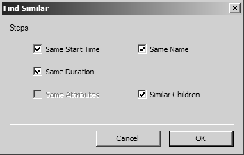 Find Similar dialog box for steps