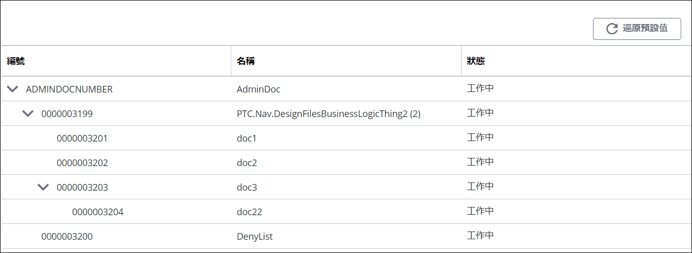 Navigate 使用者介面中的文件結構元件