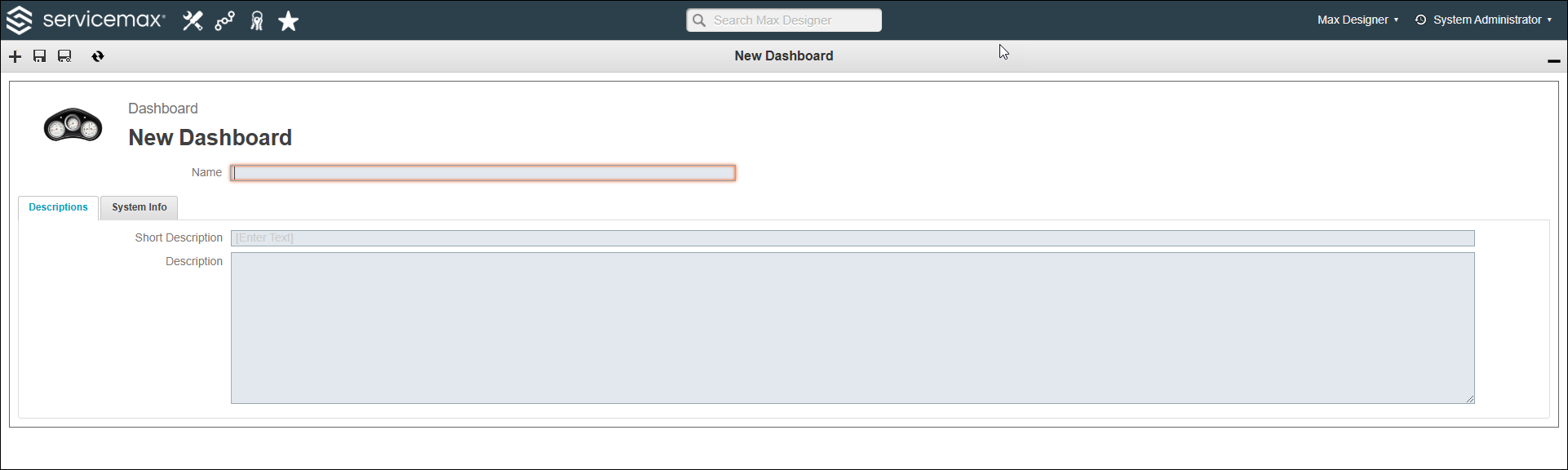 Create New Dashboard