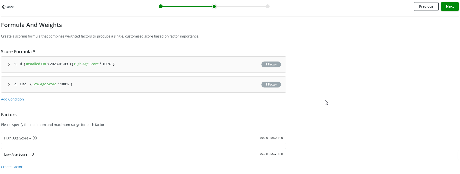 Score Factor Formula by Score Builder