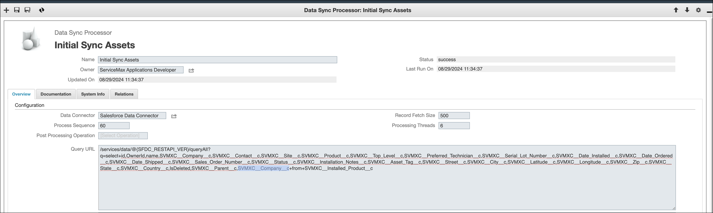 Configure Data Sync Process