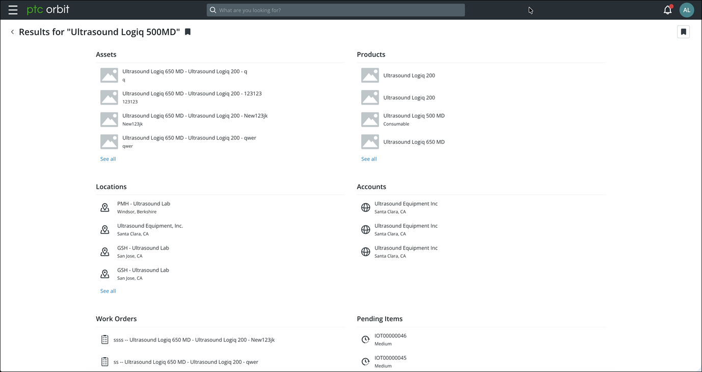 Search Result in Card View for Multiple Objects