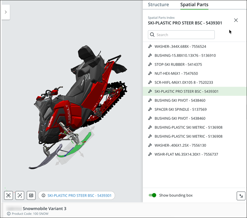 Spatial Parts Index List