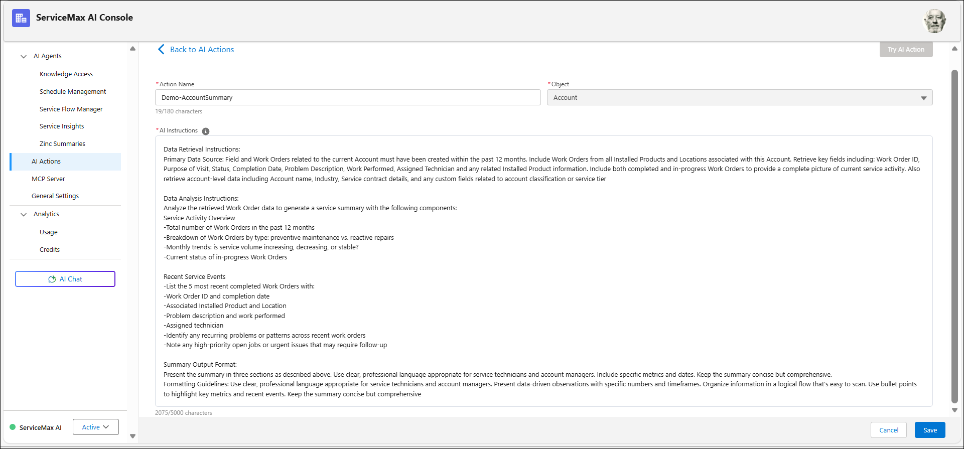 Account-based Service History