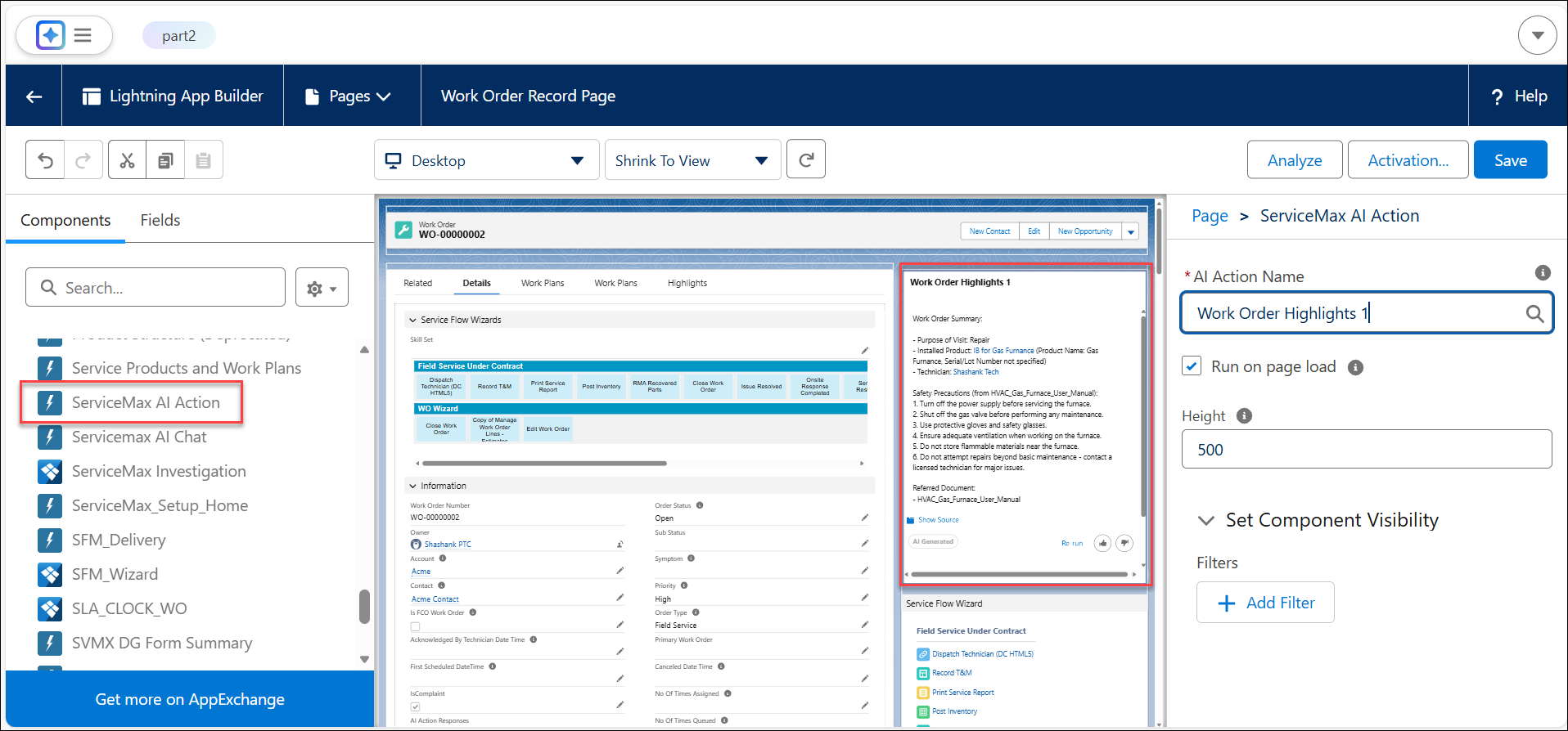 AI Action Page Component AI Action Page Component