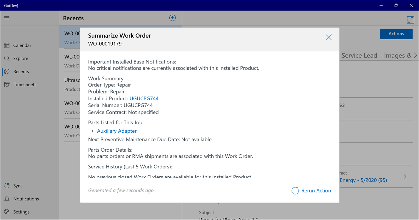 AI Action Result in Windows Go App AI Action Result in Windows Go App