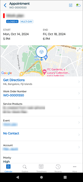 Appointment Details Screen in Android Go