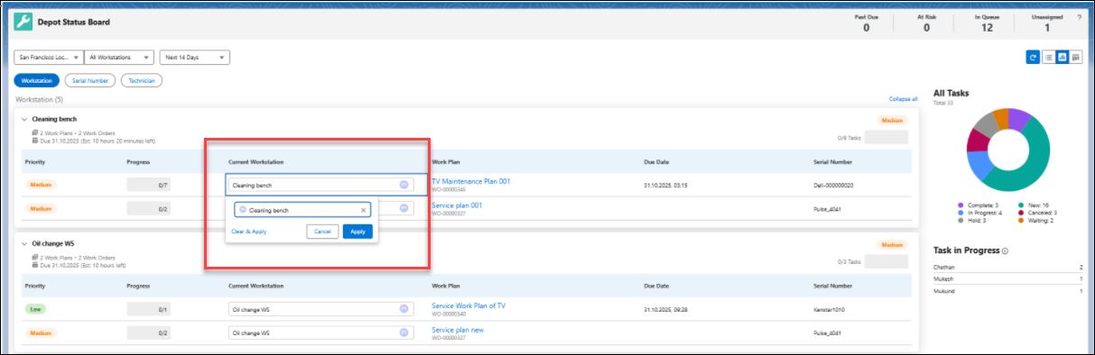 Assigning Workstation in Workstation Card