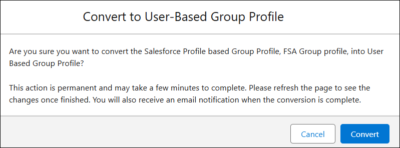 Convert to User-Based Group Profile