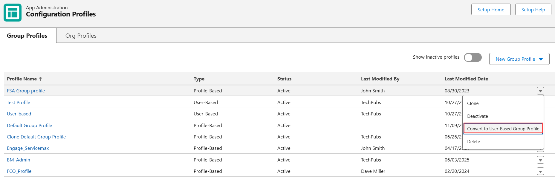 Convert to User-Based Group Profiles