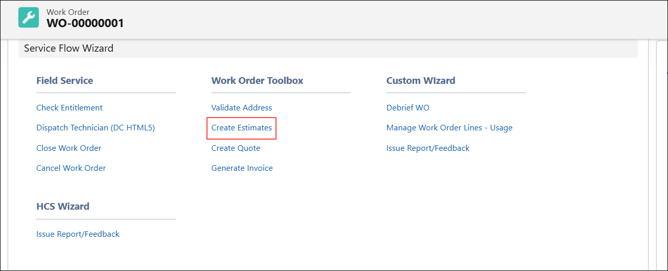Create Estimates SFM