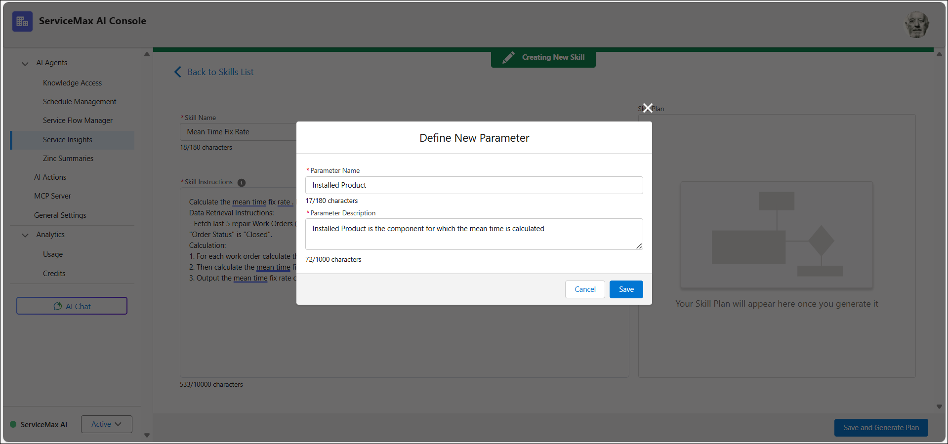 Defining New Parameter