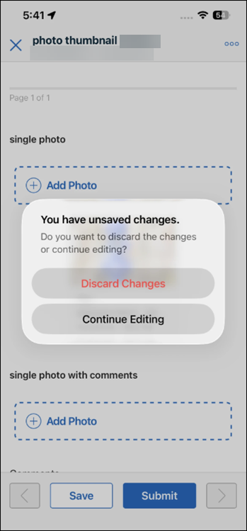 Discard Changes in current version