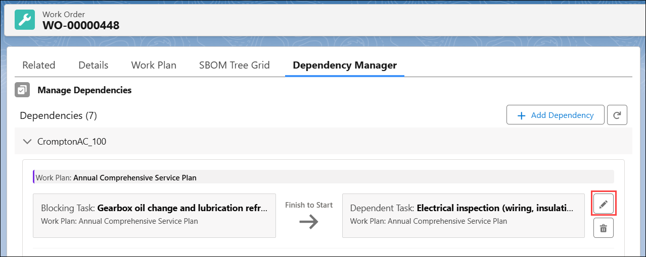 Edit Dependency Edit Dependency
