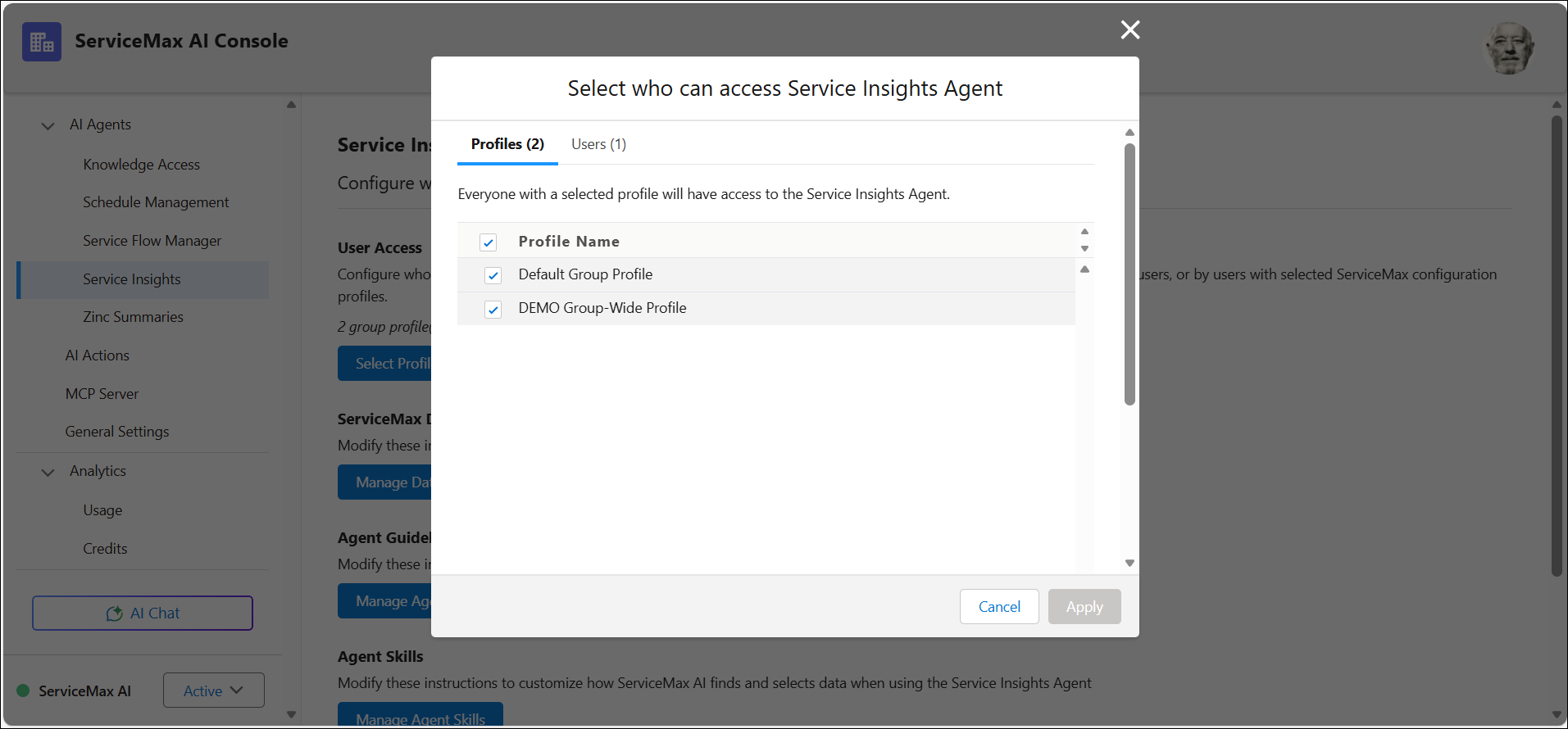 Enabling User Access for Service Insights Agent Enabling User Access for Service Insights Agent
