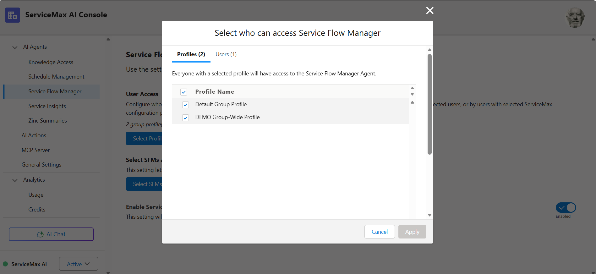 Enabling User Access for SFM