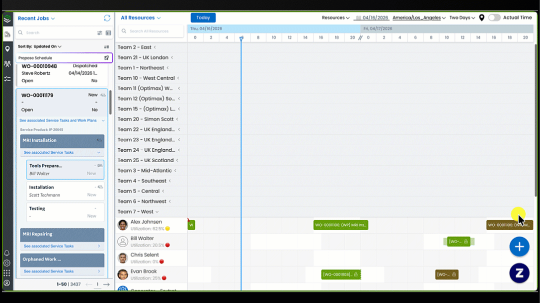 The GIF explains the process of enabling Work Plan and Task Scheduling