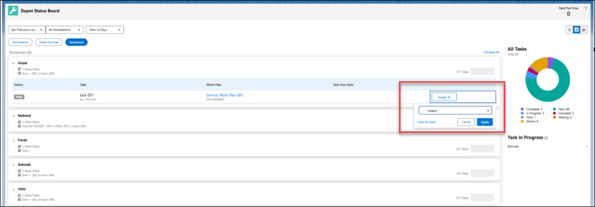 Find Technician Search Bar