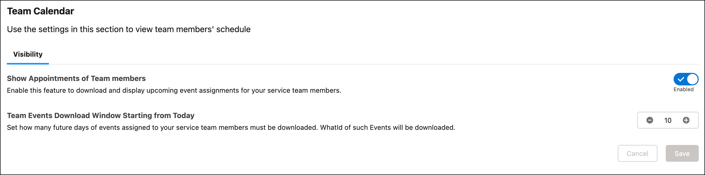 Team Calendar UI in GCON
