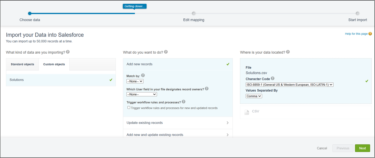 Import Solution Data