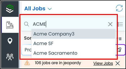 The image displays the search results for the Jobs The image displays the search results for the Jobs