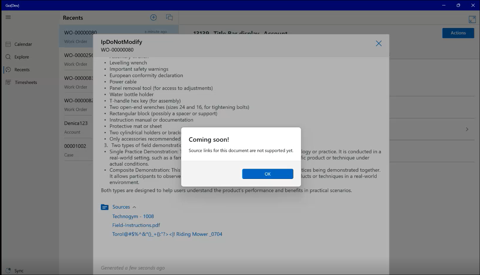 Knowledge Source Error for Unsupported Document Type