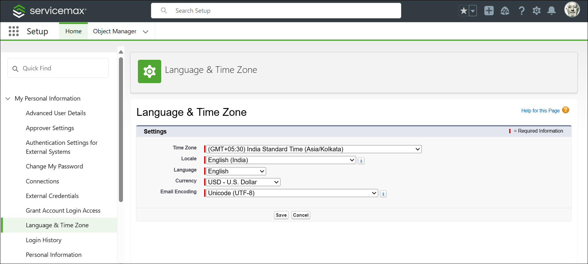 Language & Time Zone
