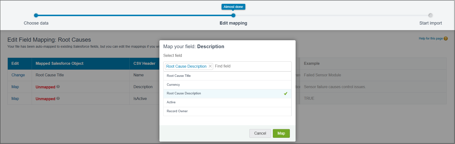 Map Root Cause
