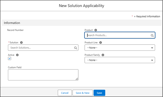 New Solution Applicability New Solution Applicability
