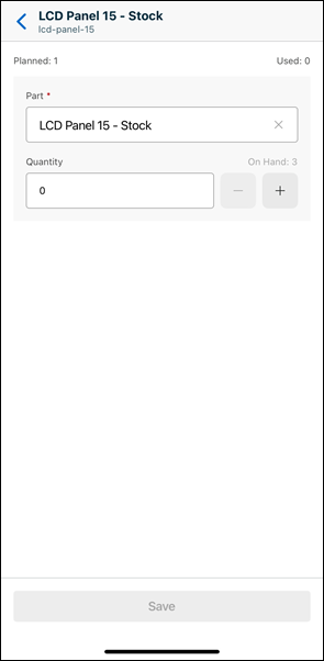 Non-Serialized Part Consumption