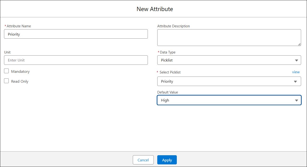 Picklist Attribute