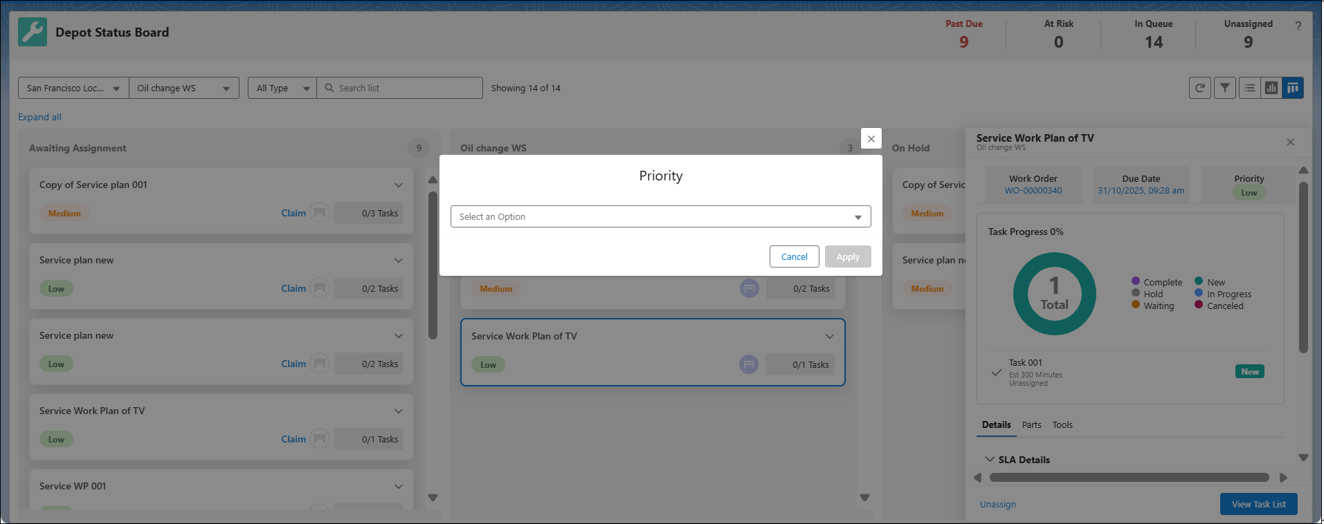 Priority Select an Option in Kanban Mode