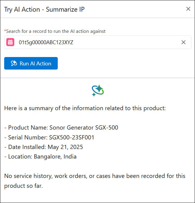 Try AI Action for Installed Products Try AI Action for Installed Products