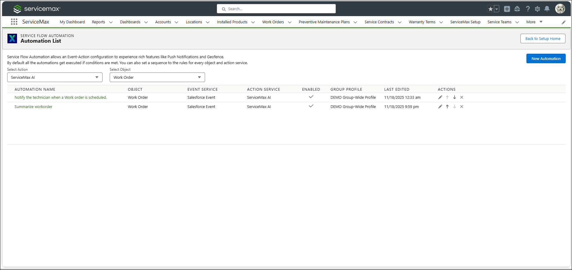 Automation List: Summarize workorder Automation List: Summarize workorder